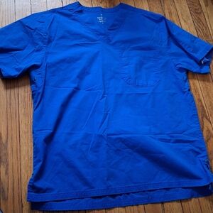 Beyond Scrubs - Women's Royal Blue Uniform Nurse Medical Large Scrub Top.